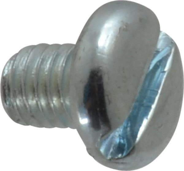 Value Collection - #10-32 UNF, 1/4" Length Under Head Slotted Drive Machine Screw - Pan Head, Grade J82 Steel, Zinc-Plated Finish, Without Washer - USA Tool & Supply