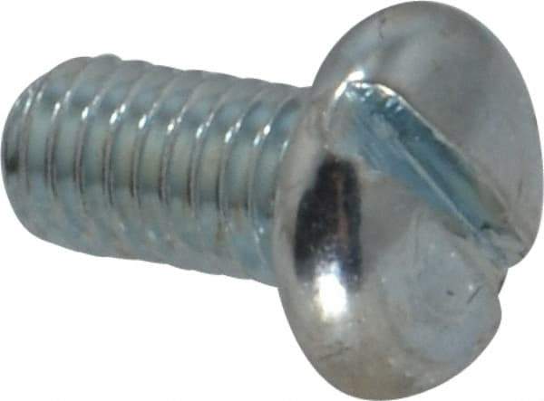Value Collection - #10-32 UNF, 3/8" Length Under Head Slotted Drive Machine Screw - Pan Head, Grade J82 Steel, Zinc-Plated Finish, Without Washer - USA Tool & Supply