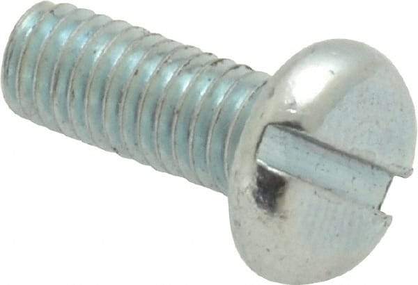 Value Collection - #10-32 UNF, 1/2" Length Under Head Slotted Drive Machine Screw - Pan Head, Grade J82 Steel, Zinc-Plated Finish, Without Washer - USA Tool & Supply