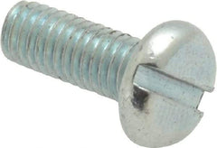 Value Collection - #10-32 UNF, 1/2" Length Under Head Slotted Drive Machine Screw - Pan Head, Grade J82 Steel, Zinc-Plated Finish, Without Washer - USA Tool & Supply