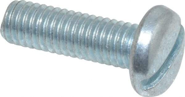 Value Collection - #10-32 UNF, 5/8" Length Under Head Slotted Drive Machine Screw - Pan Head, Grade J82 Steel, Zinc-Plated Finish, Without Washer - USA Tool & Supply