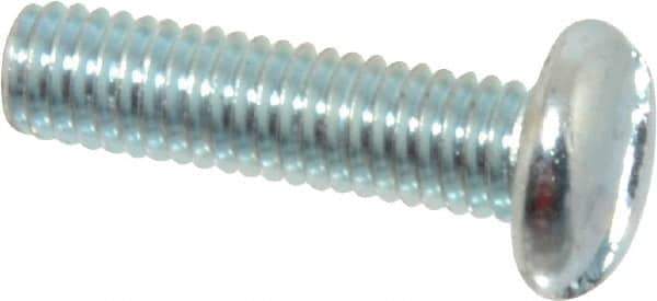Value Collection - #10-32 UNF, 3/4" Length Under Head Slotted Drive Machine Screw - Pan Head, Grade J82 Steel, Zinc-Plated Finish, Without Washer - USA Tool & Supply