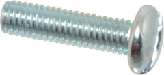 Value Collection - #10-32 UNF, 3/4" Length Under Head Slotted Drive Machine Screw - Pan Head, Grade J82 Steel, Zinc-Plated Finish, Without Washer - USA Tool & Supply