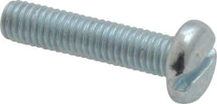Value Collection - #10-32 UNF, 7/8" Length Under Head Slotted Drive Machine Screw - Pan Head, Grade J82 Steel, Zinc-Plated Finish, Without Washer - USA Tool & Supply