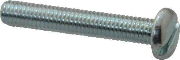 Value Collection - #10-32 UNF, 1-1/4" Length Under Head Slotted Drive Machine Screw - Pan Head, Grade J82 Steel, Zinc-Plated Finish, Without Washer - USA Tool & Supply