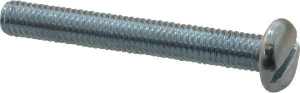 Value Collection - #10-32 UNF, 1-1/2" Length Under Head Slotted Drive Machine Screw - Pan Head, Grade J82 Steel, Zinc-Plated Finish, Without Washer - USA Tool & Supply