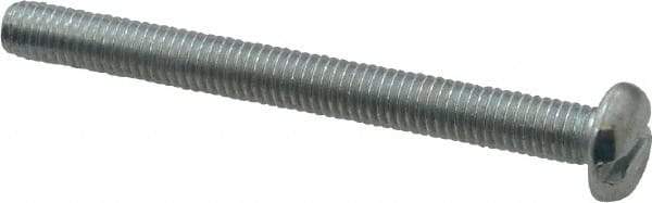 Value Collection - #10-32 UNF, 2" Length Under Head Slotted Drive Machine Screw - Pan Head, Grade J82 Steel, Zinc-Plated Finish, Without Washer - USA Tool & Supply