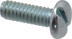 Value Collection - 1/4-20 UNC, 3/4" Length Under Head Slotted Drive Machine Screw - Pan Head, Grade 2 Steel, Zinc-Plated Finish, Without Washer - USA Tool & Supply