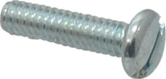 Value Collection - 1/4-20 UNC, 1" Length Under Head Slotted Drive Machine Screw - Pan Head, Grade J82 Steel, Zinc-Plated Finish, Without Washer - USA Tool & Supply