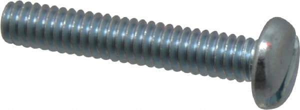 Value Collection - 1/4-20 UNC, 1-1/2" Length Under Head Slotted Drive Machine Screw - Pan Head, Grade J82 Steel, Zinc-Plated Finish, Without Washer - USA Tool & Supply