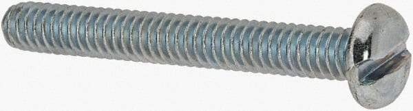 Value Collection - 1/4-20 UNC, 2" Length Under Head Slotted Drive Machine Screw - Pan Head, Grade J82 Steel, Zinc-Plated Finish, Without Washer - USA Tool & Supply