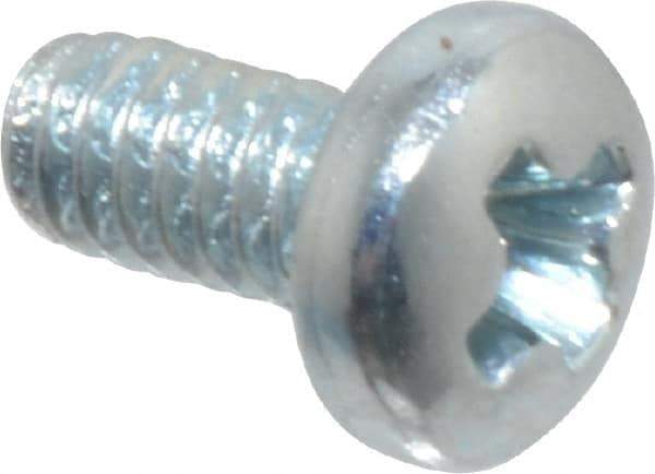Value Collection - #2-56 UNC, 3/16" Length Under Head Phillips Drive Machine Screw - Pan Head, Grade J82 Steel, Zinc-Plated Finish, Without Washer - USA Tool & Supply