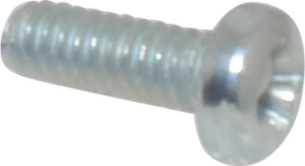 Value Collection - #2-56 UNC, 1/4" Length Under Head Phillips Drive Machine Screw - Pan Head, Grade 2 Steel, Zinc-Plated Finish, Without Washer - USA Tool & Supply
