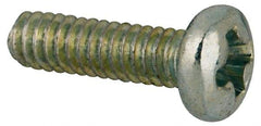 Value Collection - #2-56 UNC, 5/16" Length Under Head Phillips Drive Machine Screw - Pan Head, Grade J82 Steel, Zinc-Plated Finish, Without Washer - USA Tool & Supply