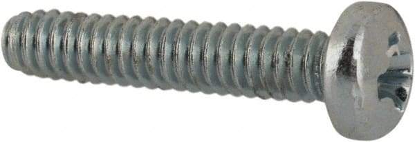 Value Collection - #2-56 UNC, 7/16" Length Under Head Phillips Drive Machine Screw - Pan Head, Grade J82 Steel, Zinc-Plated Finish, Without Washer - USA Tool & Supply