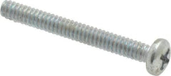 Value Collection - #6-32 UNC, 1-1/4" Length Under Head Phillips Drive Machine Screw - Pan Head, Grade 2 Steel, Zinc-Plated Finish, Without Washer - USA Tool & Supply