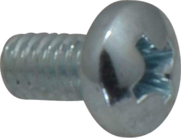 Value Collection - #8-32 UNC, 5/16" Length Under Head Phillips Drive Machine Screw - Pan Head, Grade J82 Steel, Zinc-Plated Finish, Without Washer - USA Tool & Supply