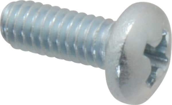 Value Collection - #8-32 UNC, 7/16" Length Under Head Phillips Drive Machine Screw - Pan Head, Grade 2 Steel, Zinc-Plated Finish, Without Washer - USA Tool & Supply