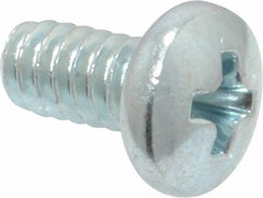 Value Collection - #10-24 UNC, 3/8" Length Under Head Phillips Drive Machine Screw - Pan Head, Grade 2 Steel, Zinc-Plated Finish, Without Washer - USA Tool & Supply