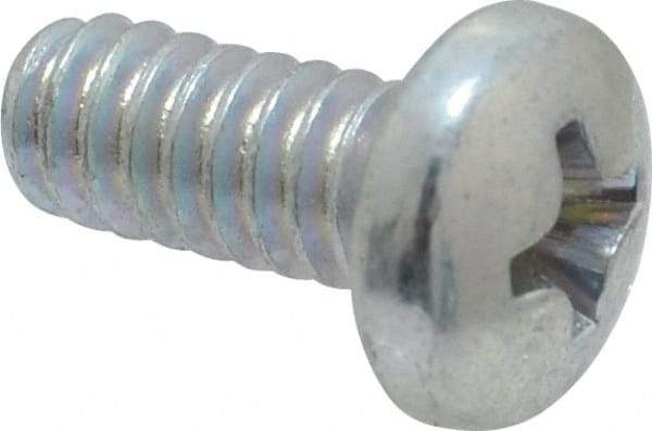 Value Collection - #10-24 UNC, 7/16" Length Under Head Phillips Drive Machine Screw - Pan Head, Grade J82 Steel, Zinc-Plated Finish, Without Washer - USA Tool & Supply