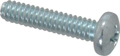 Value Collection - #10-24 UNC, 7/8" Length Under Head Phillips Drive Machine Screw - Pan Head, Grade 2 Steel, Zinc-Plated Finish, Without Washer - USA Tool & Supply