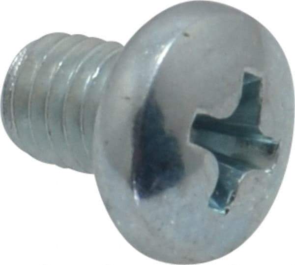 Value Collection - #10-32 UNF, 1/4" Length Under Head Phillips Drive Machine Screw - Pan Head, Grade 2 Steel, Zinc-Plated Finish, Without Washer - USA Tool & Supply