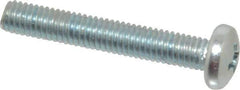 Value Collection - #10-32 UNF, 1-1/4" Length Under Head Phillips Drive Machine Screw - Pan Head, Grade 2 Steel, Zinc-Plated Finish, Without Washer - USA Tool & Supply