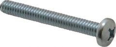 Value Collection - 1/4-20 UNC, 2" Length Under Head Phillips Drive Machine Screw - Pan Head, Grade 2 Steel, Zinc-Plated Finish, Without Washer - USA Tool & Supply