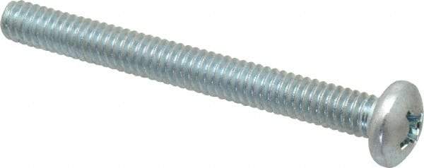 Value Collection - 1/4-20 UNC, 2-1/2" Length Under Head Phillips Drive Machine Screw - Pan Head, Grade 2 Steel, Zinc-Plated Finish, Without Washer - USA Tool & Supply