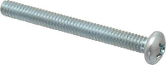 Value Collection - 1/4-20 UNC, 2-1/2" Length Under Head Phillips Drive Machine Screw - Pan Head, Grade 2 Steel, Zinc-Plated Finish, Without Washer - USA Tool & Supply