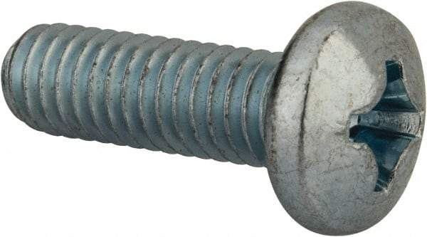 Value Collection - 5/16-18 UNC, 1" Length Under Head Phillips Drive Machine Screw - Pan Head, Grade 2 Steel, Zinc-Plated Finish, Without Washer - USA Tool & Supply