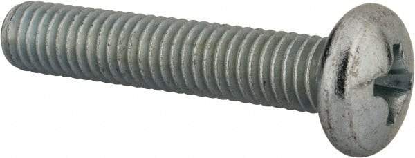 Value Collection - 3/8-16 UNC, 2" Length Under Head Phillips Drive Machine Screw - Pan Head, Grade 2 Steel, Zinc-Plated Finish, Without Washer - USA Tool & Supply