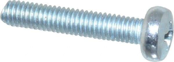 Value Collection - M3x0.50, 16mm Length Under Head Phillips Drive Machine Screw - Pan Head, Grade 4.8 Steel, Zinc-Plated Finish, Without Washer - USA Tool & Supply