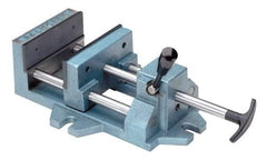 Palmgren - 8" Jaw Opening Capacity x 1-5/8" Throat Depth, Horizontal Drill Press Vise - 8" Wide Jaw, Stationary Base, Standard Speed, 19-1/2" OAL x 4-1/2" Overall Height - USA Tool & Supply