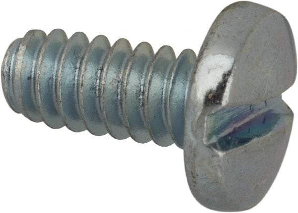 Value Collection - #6-32 UNC, 5/16" Length Under Head Slotted Drive Machine Screw - Binding Head, Grade J82 Steel, Zinc-Plated Finish, Without Washer - USA Tool & Supply