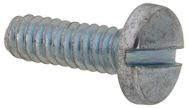Value Collection - #6-32 UNC, 7/16" Length Under Head Slotted Drive Machine Screw - Binding Head, Grade 2 Steel, Zinc-Plated Finish, Without Washer - USA Tool & Supply