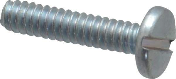 Value Collection - #6-32 UNC, 5/8" Length Under Head Slotted Drive Machine Screw - Binding Head, Grade J82 Steel, Zinc-Plated Finish, Without Washer - USA Tool & Supply