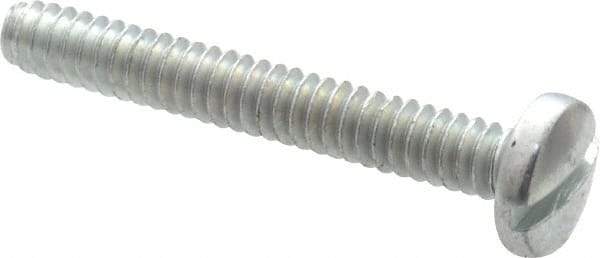 Value Collection - #6-32 UNC, 1" Length Under Head Slotted Drive Machine Screw - Binding Head, Grade J82 Steel, Zinc-Plated Finish, Without Washer - USA Tool & Supply