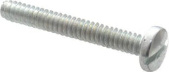 Value Collection - #6-32 UNC, 1" Length Under Head Slotted Drive Machine Screw - Binding Head, Grade J82 Steel, Zinc-Plated Finish, Without Washer - USA Tool & Supply
