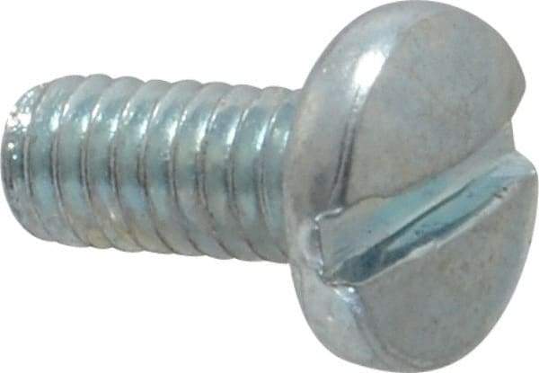 Value Collection - #8-32 UNC, 3/8" Length Under Head Slotted Drive Machine Screw - Binding Head, Grade J82 Steel, Zinc-Plated Finish, Without Washer - USA Tool & Supply