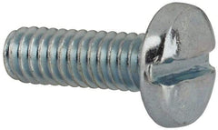 Value Collection - #8-32 UNC, 1/2" Length Under Head Slotted Drive Machine Screw - Binding Head, Grade J82 Steel, Zinc-Plated Finish, Without Washer - USA Tool & Supply