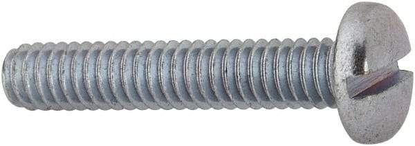Value Collection - #8-32 UNC, 7/8" Length Under Head Slotted Drive Machine Screw - Binding Head, Grade J82 Steel, Zinc-Plated Finish, Without Washer - USA Tool & Supply