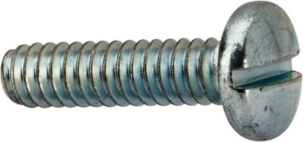 Value Collection - #10-24 UNC, 3/4" Length Under Head Slotted Drive Machine Screw - Binding Head, Grade J82 Steel, Zinc-Plated Finish, Without Washer - USA Tool & Supply