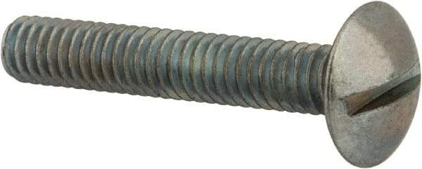 Value Collection - #8-32 UNC, 1" Length Under Head Slotted Drive Machine Screw - Truss Head, Grade 2 Steel, Zinc-Plated Finish, Without Washer - USA Tool & Supply