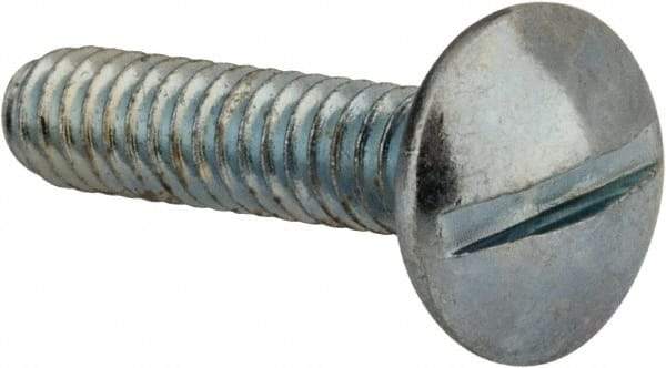 Value Collection - #10-24 UNC, 7/8" Length Under Head Slotted Drive Machine Screw - Truss Head, Grade 2 Steel, Zinc-Plated Finish, Without Washer - USA Tool & Supply