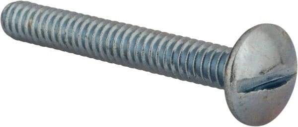 Value Collection - #10-24 UNC, 1-1/2" Length Under Head Slotted Drive Machine Screw - Truss Head, Grade 2 Steel, Zinc-Plated Finish, Without Washer - USA Tool & Supply