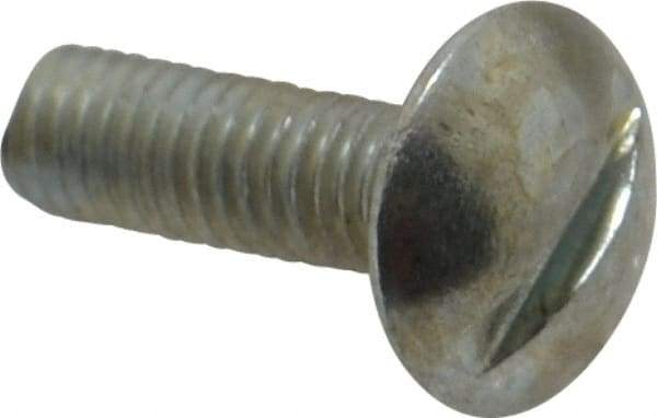 Value Collection - #10-32 UNF, 5/8" Length Under Head Slotted Drive Machine Screw - Truss Head, Grade J82 Steel, Zinc-Plated Finish, Without Washer - USA Tool & Supply