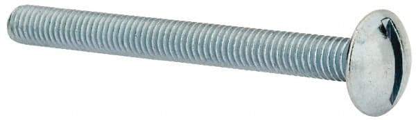 Value Collection - #10-32 UNF, 2" Length Under Head Slotted Drive Machine Screw - Truss Head, Grade 2 Steel, Zinc-Plated Finish, Without Washer - USA Tool & Supply