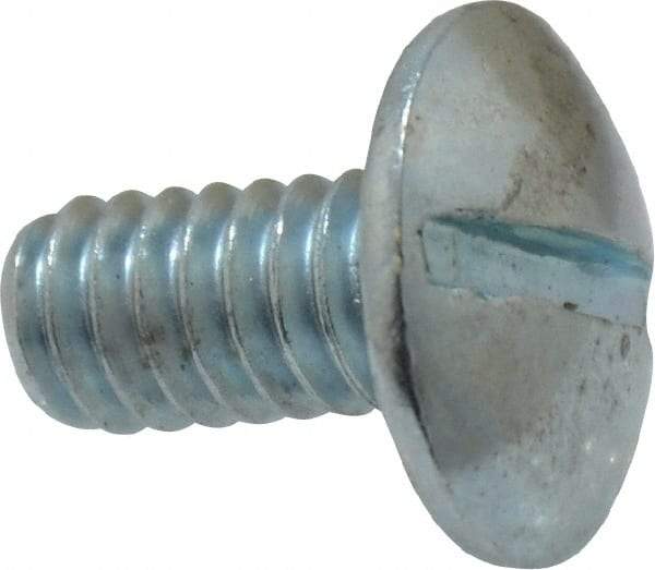 Value Collection - 1/4-20 UNC, 1/2" Length Under Head Slotted Drive Machine Screw - Truss Head, Grade 2 Steel, Zinc-Plated Finish, Without Washer - USA Tool & Supply