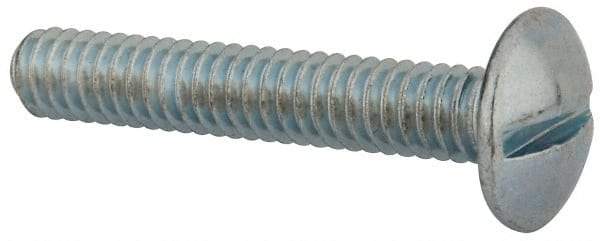 Value Collection - 1/4-20 UNC, 1-1/2" Length Under Head Slotted Drive Machine Screw - Truss Head, Grade J82 Steel, Zinc-Plated Finish, Without Washer - USA Tool & Supply